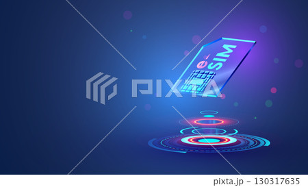 Esim icon hanging in the air 3d cyberspace. Digital virtual electronic sim card over hud digital podium. Futuristic glass mobile communication chip. eSIM mobile technology. Circular virtual interface. Esim icon hanging in the air 3d cyberspace. Digital virtual electronic sim card over hud digital podium. Futuristic glass mobile communication chip. eSIM mobile technology. Circular virtual interface. 130317635