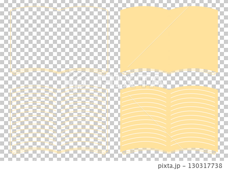 Yellow open book icon set (with and without lines) Yellow open book icon set (with and without lines) 130317738