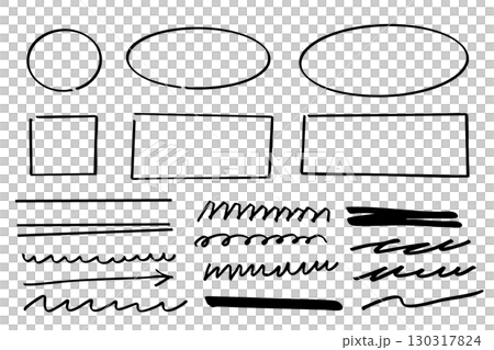 Hand-drawn Lines and Shapes Set — Sketchy Frames, Underlines, Arrows, and Highlighters Hand-drawn Lines and Shapes Set — Sketchy Frames, Underlines, Arrows, and Highlighters 130317824