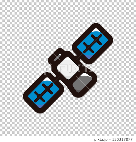 Artificial satellite illustration icon (science, technology, space material) 130317877