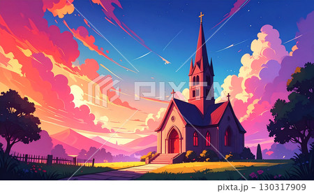 教会 風景 生成AI 背景 教会 風景 生成AI 背景 130317909