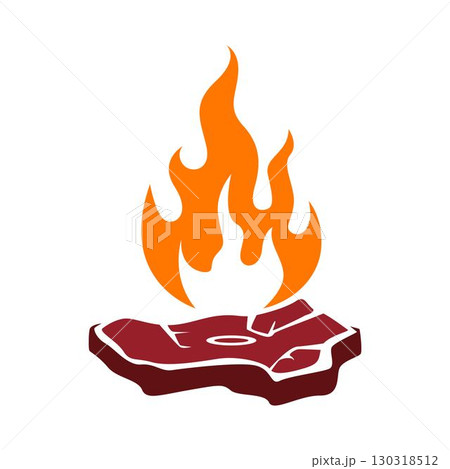 Meat logo  icon illustration 130318512