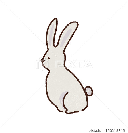 横を向くうさぎのイラスト 130318746