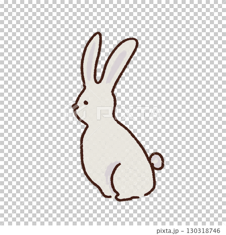 横を向くうさぎのイラスト 130318746