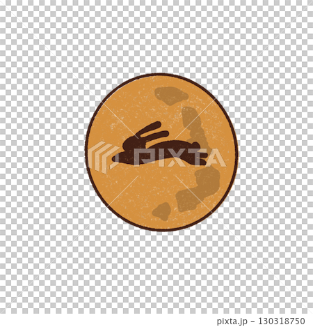 Rabbit silhouette reflected in the moon Rabbit silhouette reflected in the moon 130318750