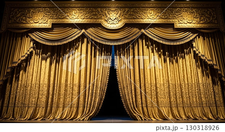 curtain on stage curtain on stage 130318926