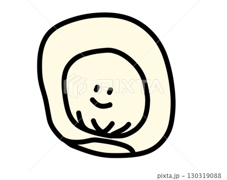 シンプルでかわいい餃子のイラスト 帽子型 笑顔|かわいい点心イラスト素材 シンプルでかわいい餃子のイラスト 帽子型 笑顔|かわいい点心イラスト素材 130319088