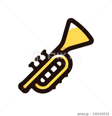 トランペットのイラストアイコン（祭り・音楽・楽器素材） 130319532