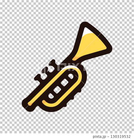 トランペットのイラストアイコン（祭り・音楽・楽器素材） 130319532