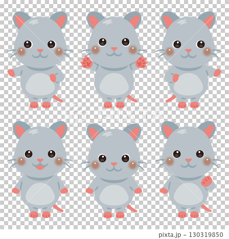 Pointing mouse character illustration set 130319850