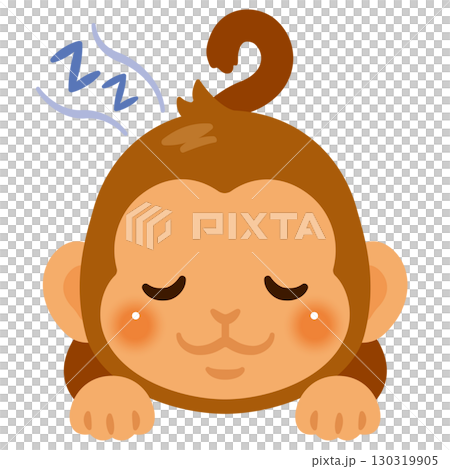 猴子趴著睡覺的插圖 130319905
