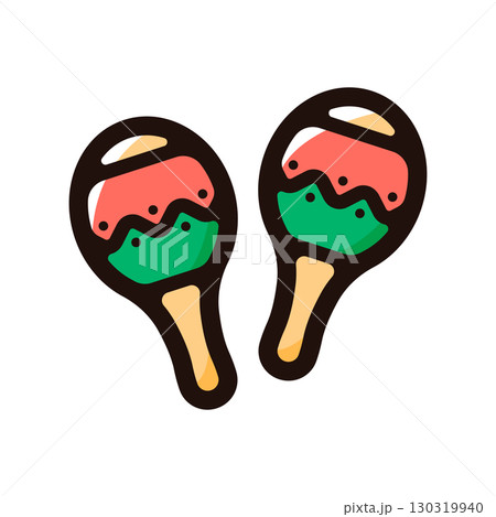 マラカスのイラストアイコン（パレード・音楽・楽器素材） 130319940