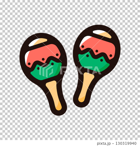 マラカスのイラストアイコン（パレード・音楽・楽器素材） 130319940