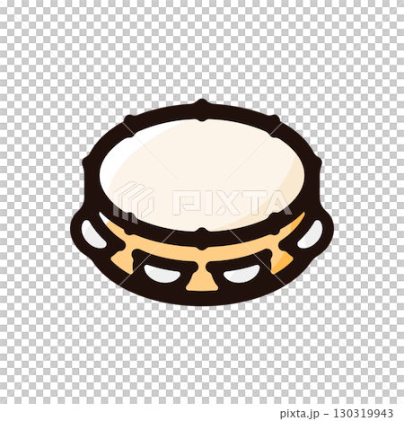 鈴鼓插圖圖示（遊行、音樂、樂器素材） 130319943