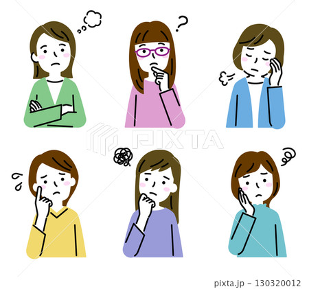 悩む 考える 女性 悩む 考える 女性 130320012