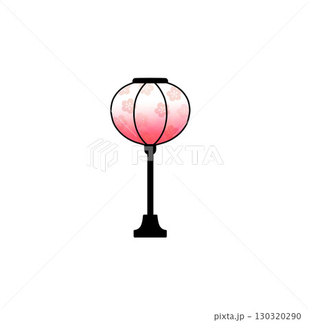 ぼんぼりフルカラー（花模様・ピンクグラデ）— ひな祭り 130320290