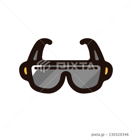 サングラス、オールドスクールのイラストアイコン（アイウェア・ファッション・ヒップホップ素材） 130320346