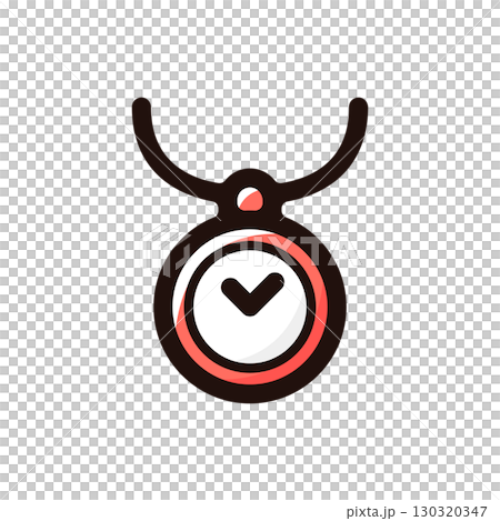 時計のネックレスのイラストアイコン（ラッパー・ファッション・ヒップホップ素材） 130320347