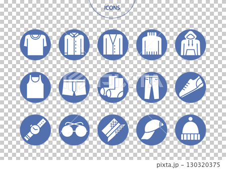 Men's fashion icon pictogram vector illustration set 130320375