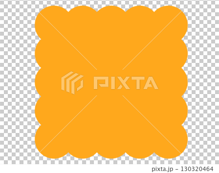 Simple cloud-shaped frame, square, orange 130320464