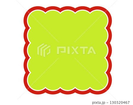 シンプルな雲型のフレーム 2色 赤 ワインレッド 黄緑 ライムグリーン シンプルな雲型のフレーム 2色 赤 ワインレッド 黄緑 ライムグリーン 130320467