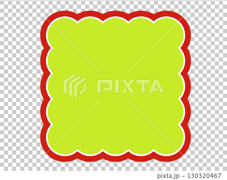 シンプルな雲型のフレーム 2色 赤 ワインレッド 黄緑 ライムグリーン シンプルな雲型のフレーム 2色 赤 ワインレッド 黄緑 ライムグリーン 130320467