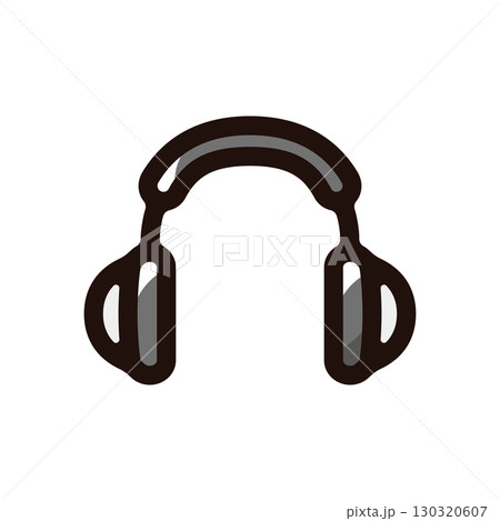 ヘッドホンのイラストアイコン（レコーディング・機材・音楽素材） 130320607