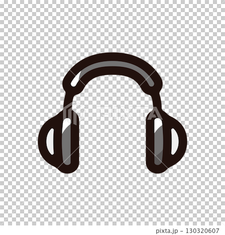ヘッドホンのイラストアイコン（レコーディング・機材・音楽素材） 130320607