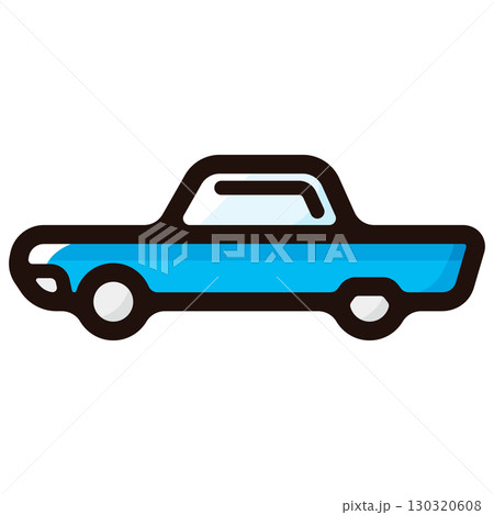 ローライダー、アメ車のイラストアイコン（西海岸・ヒップホップ・乗り物素材） 130320608