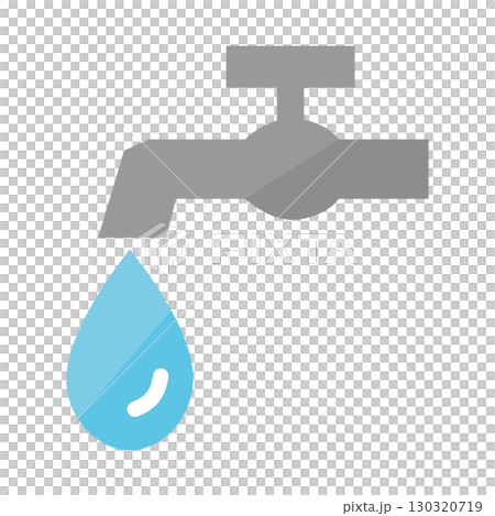 Simple illustration of a water faucet leaking and repairing 130320719