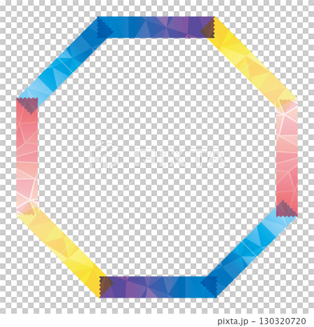 かっこいいマスキングテープのフレーム　クリスタル　8角形 130320720