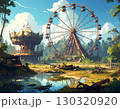 潰れた廃墟の遊園地　ai生成画像 130320920
