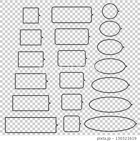 Simple and easy-to-use speech bubble set 9 130321619