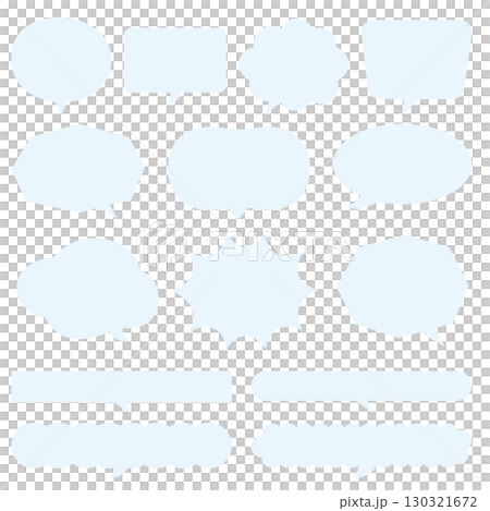 Cloud-like speech bubble frame set cyan light blue Cloud-like speech bubble frame set cyan light blue 130321672