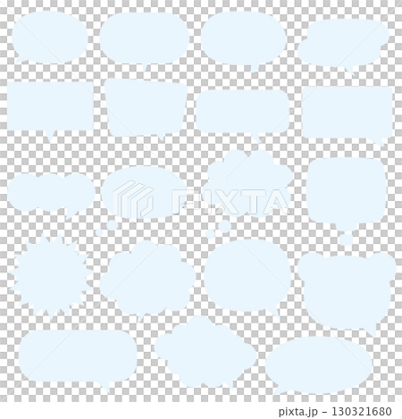 雲狀的對話泡泡框設定青色淺藍色 130321680