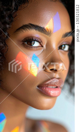 beautiful woman with creative make up and creative make beautiful woman with creative make up and creative make 130321812