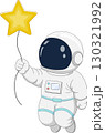 cute astronaut holding a star cartoon 130321992