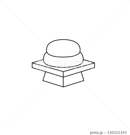 重ね餅(紅白餅/鏡餅に使える)線画アイコン — 供え餅・お祝い 重ね餅(紅白餅/鏡餅に使える)線画アイコン — 供え餅・お祝い 130322343