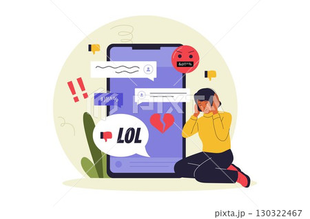 Cyberbullying and Online Harassment Illustration Cyberbullying and Online Harassment Illustration 130322467