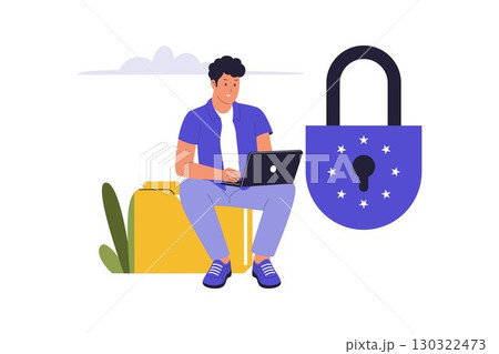 GDPR Data Protection and Privacy Law Illustration 130322473