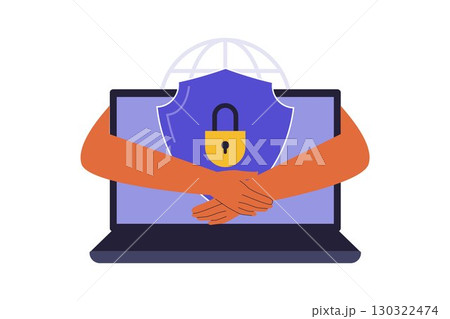 Illustration of Online Privacy and Secure Connections 130322474
