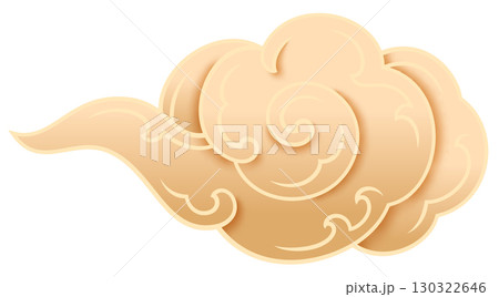 golden asian thai cloud traditional style element calligraphic 130322646