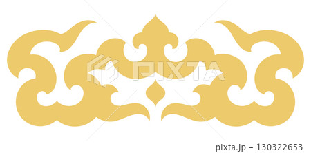 thai swirl pattern golden decorative ornament 130322653