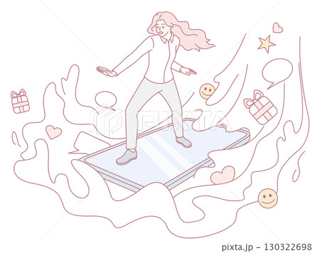 Surfing through the vibrant digital waves of connection, joy, and shared experiences online 130322698