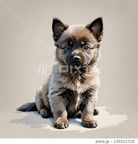 まっすぐ座っているスキッパーキの子犬 まっすぐ座っているスキッパーキの子犬 130322728