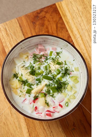 Enjoy a Deliciously Creamy Soup Crafted with Fresh Ingredients and Fragrant Herbs Enjoy a Deliciously Creamy Soup Crafted with Fresh Ingredients and Fragrant Herbs 130323217