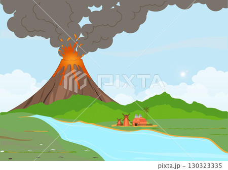 The volcano explosion created a massive ash cloud over the region. The volcano explosion created a massive ash cloud over the region. 130323335
