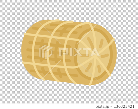 米俵と稲のアイコンのイラスト 130323421