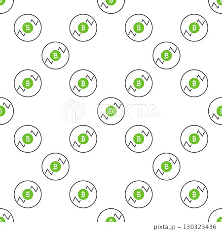 Circle with Bitcoin vector Crypto Trading seamless pattern 130323436