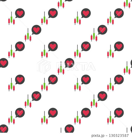 Candlestick Chart with Speech Bubble vector seamless pattern 130323587